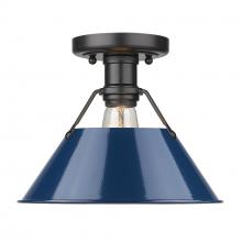  3306-FM BLK-NVY - Orwell BLK Flush Mount in Matte Black with Matte Navy shade